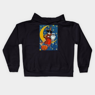 Starry Moon witch Kids Hoodie